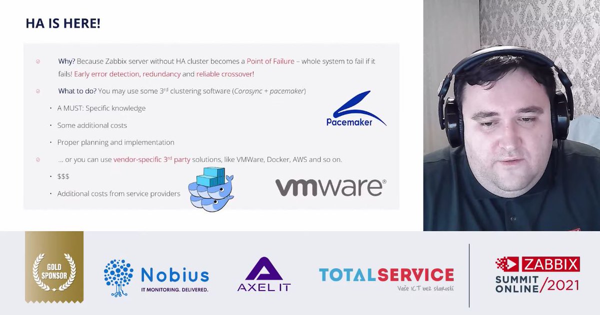 zabbix's tweet photo. Dmitry Kruponitsky at #ZabbixSummit2021 uncovers the top 10 reasons why you should consider migrating to Zabbix 6.0 LTS - from brand new features such as #Geomaps, #HACluster and #MachineLearning to improved security and performance. https://t.co/VI1CvULIYP