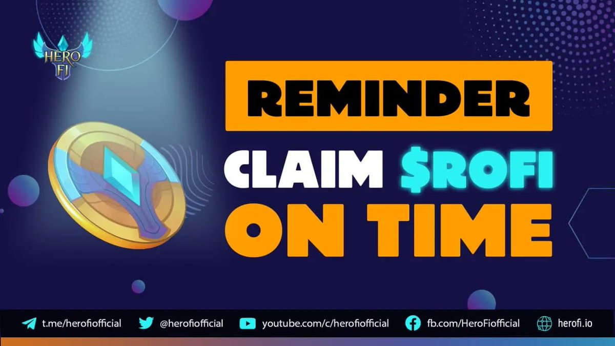 HeroFiio's tweet photo. It’s time to claim your $ROFI 💰

👉 Visit https://t.co/NdJp6vQKfC  and click on the Rewards page to start receiving your rewards.

⚠️ Note: 
- Today you will claim the reward of 22 Nov (Daily Quest) and Arena Season 1 (20 Nov – 22 Nov). https://t.co/Z6UXsvLd8C