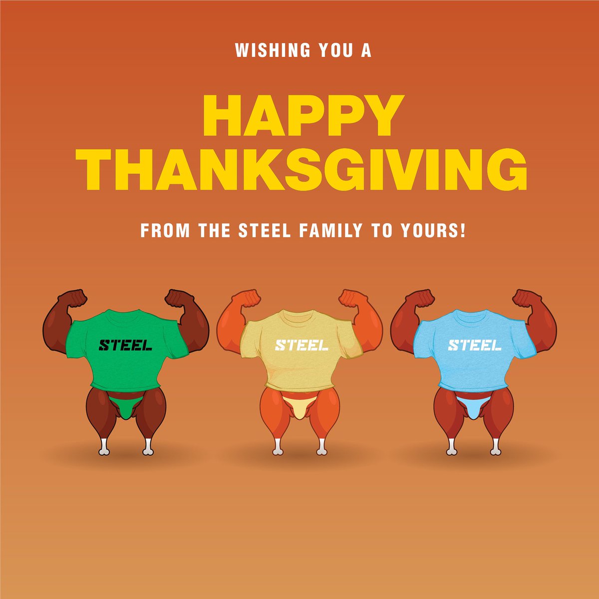 SteelSuppsUSA's tweet photo. From our family to yours, wishing you a Happy Thanksgiving! 🦃 https://t.co/9oI4srVh0l