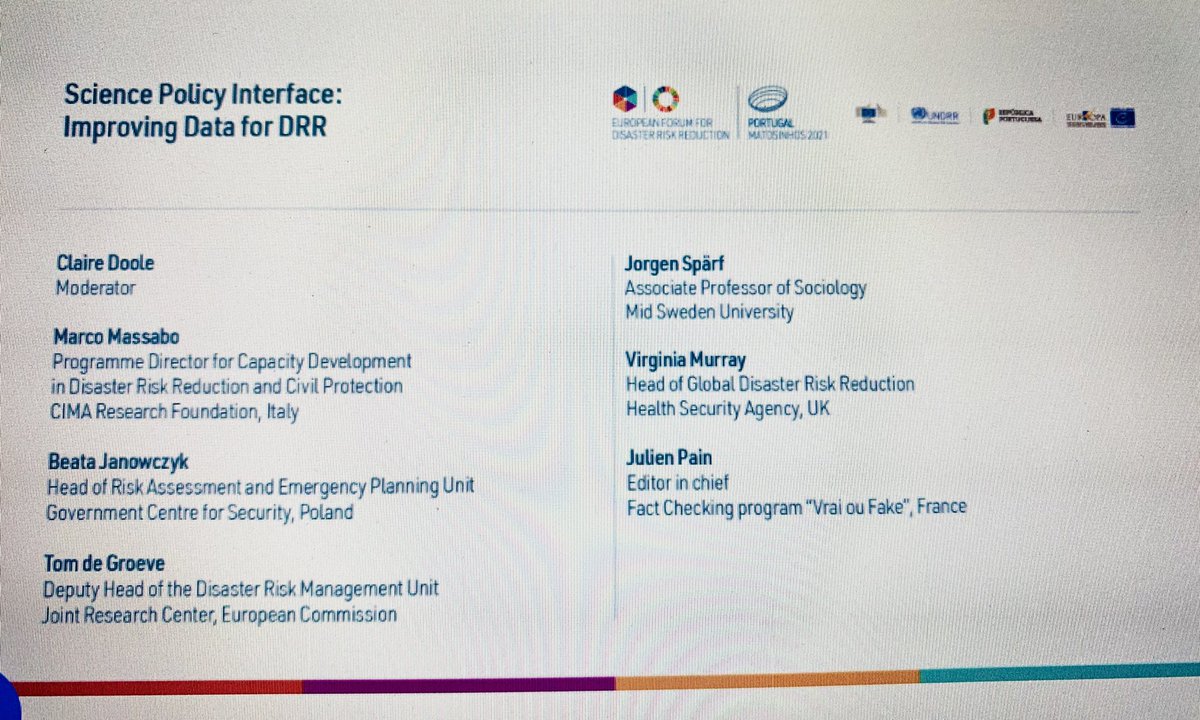 resiloc's tweet photo. As importance of institutionalizing the relationship between #research & #policy on #science2policy interface is discussed @ #EFDRR2021 we of the #H2020 #DRS01 #Cluster resonate with the call actively engaging in #Project2Policy dialogue with support of @CMINE_EU & @REA_research https://t.co/CbAd95OonQ