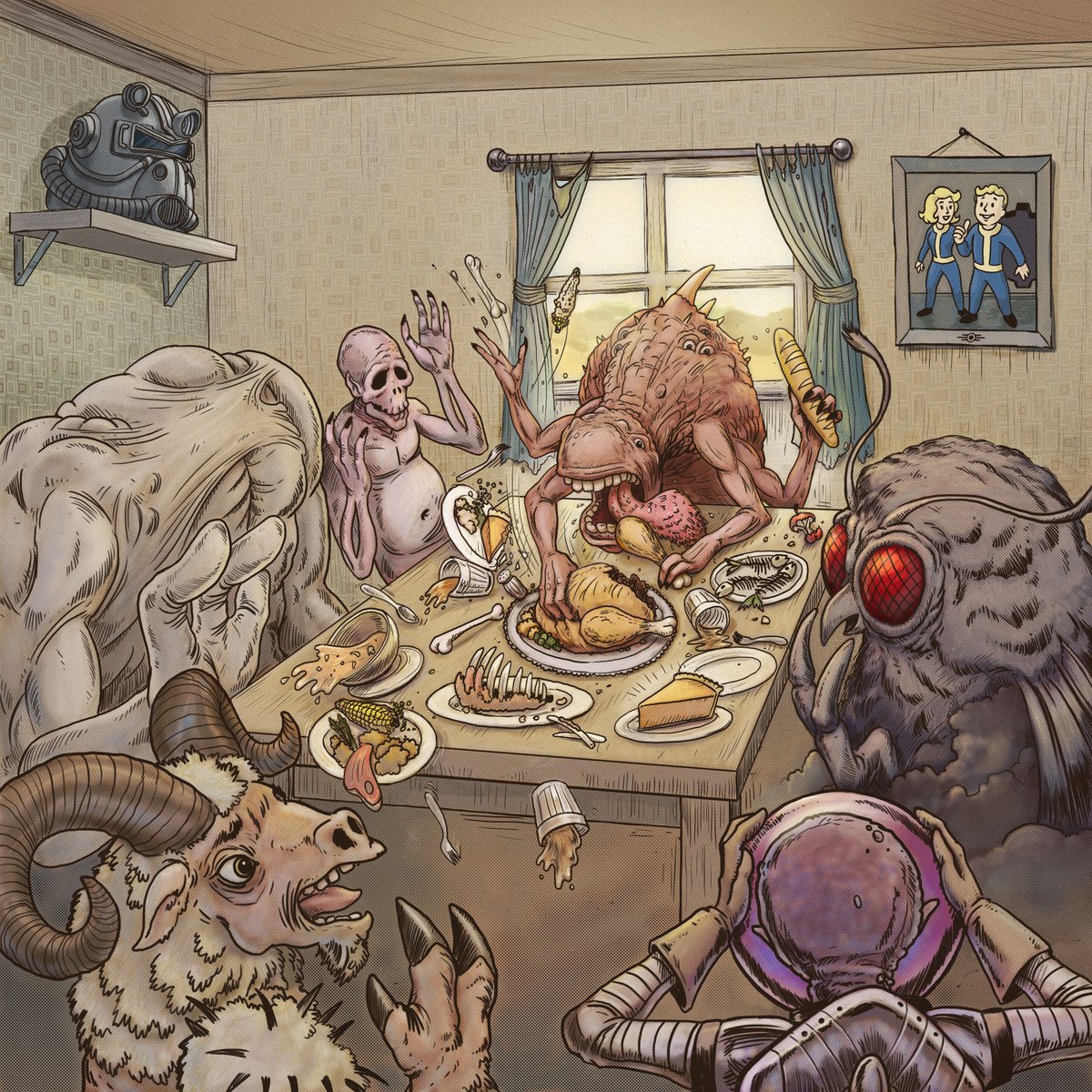 Fallout's tweet image. From our table to yours, we hope you have a wonderful Thanksgiving.🍗