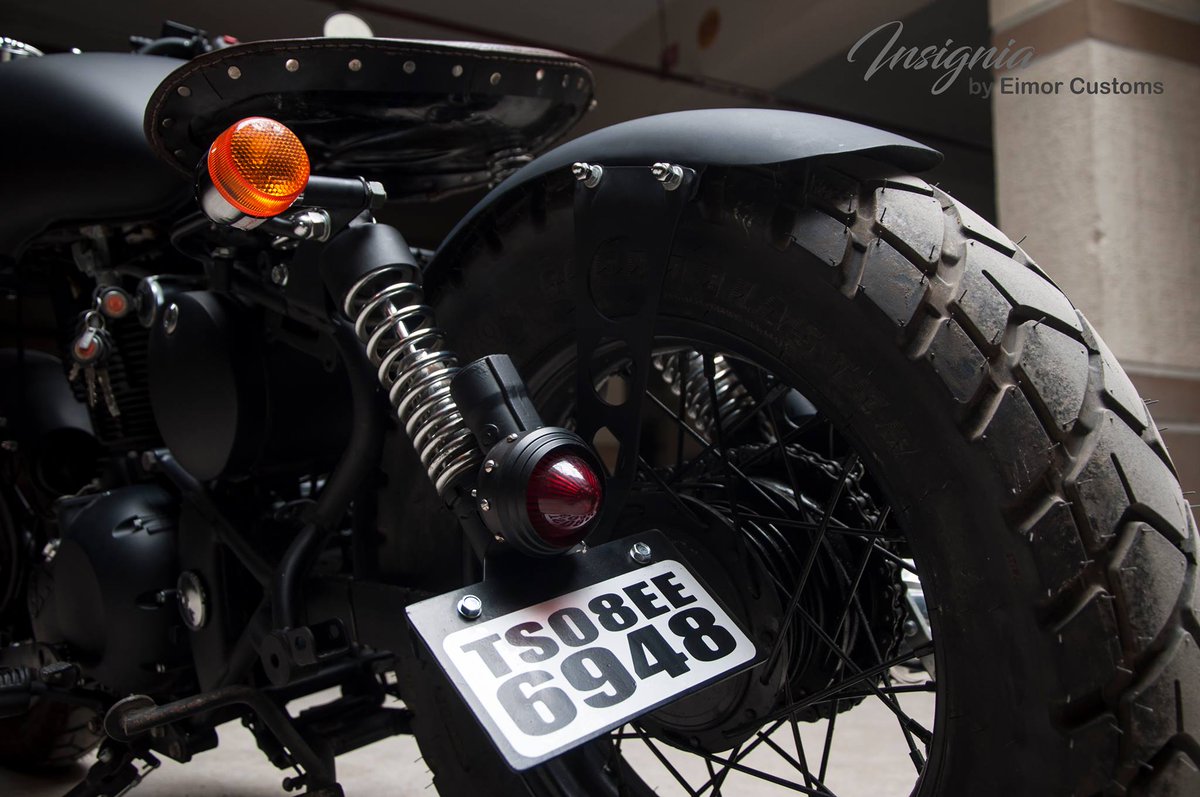 EimorCustoms's tweet photo. ~ INSIGNIA ~
Custom Made Royal Enfield Classic 350.
A Royal Enfield classic 350 turned into a tasteful classy bobber which doesn't just look gorgeous, but also rides like a sports bike. This bike is a single seater with genuine leather spring seats. #modifiedclassic350
#eimor https://t.co/maZ8ohJTJ6