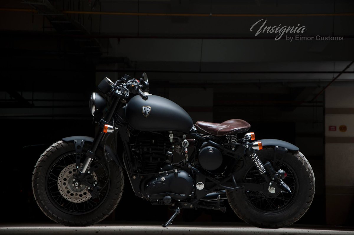 EimorCustoms's tweet photo. ~ INSIGNIA ~
Custom Made Royal Enfield Classic 350.
A Royal Enfield classic 350 turned into a tasteful classy bobber which doesn't just look gorgeous, but also rides like a sports bike. This bike is a single seater with genuine leather spring seats. #modifiedclassic350
#eimor https://t.co/maZ8ohJTJ6
