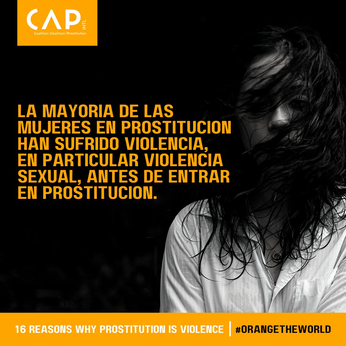 CAPintl's tweet photo. We will be sharing a visual each day up until International Human Rights Day, based on facts, survivors' voices and data. 
Spread the message!📣📣
#OrangeTheWorld
#16ReasonsWhyProstitutionIsViolence https://t.co/nJ0OzW03AY