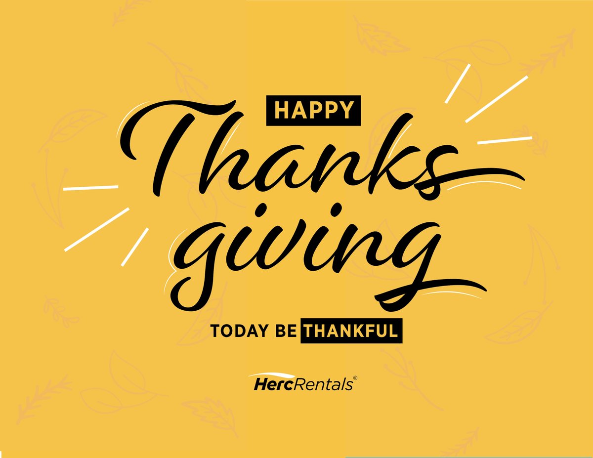 HercRentalsInc's tweet image. Happy Thanksgiving to our Herc Rentals team, customers and friends. #happythanksgiving #teamherc #bethankful #thanksgiving