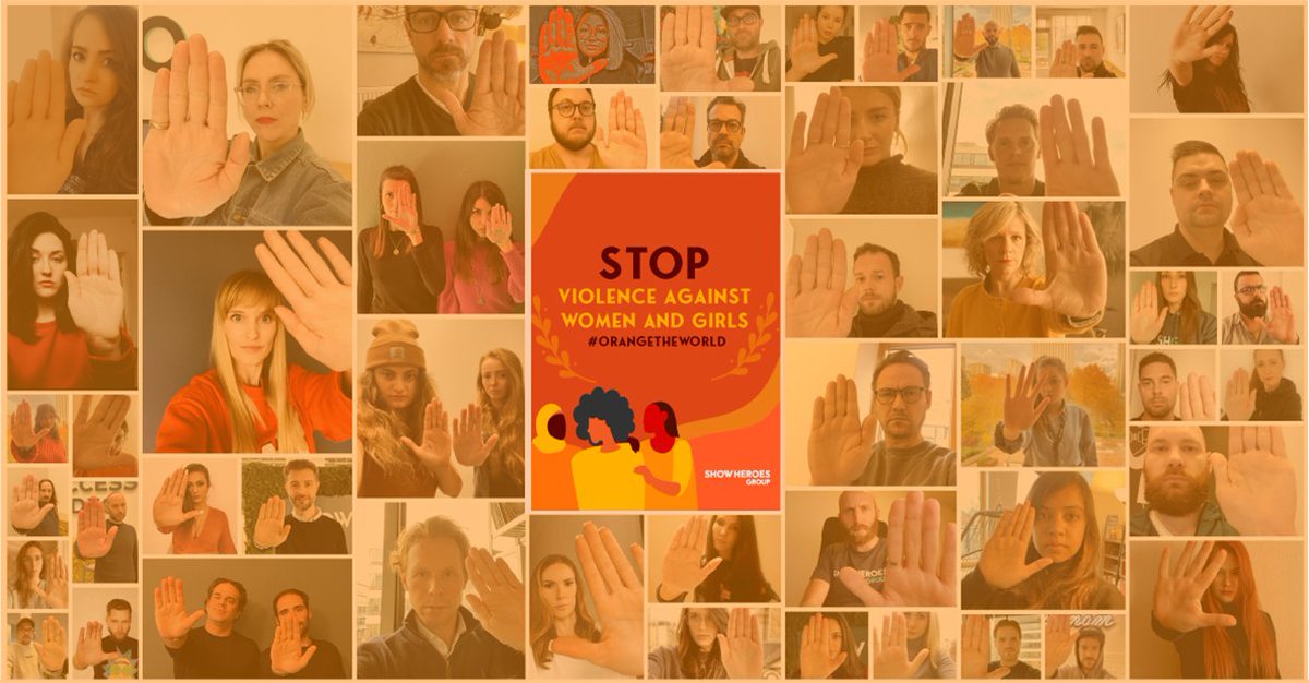 showheroesgroup's tweet photo. Stop Violence Against Women and Girls!♀️ November 25th marks the first of #16days of activism. We deeply care about diversity and equality and therefore we are called to #spreadtheword.🧡 #OrangeTheWorld #GenerationEquality @UN_Women https://t.co/lBHajv98sH