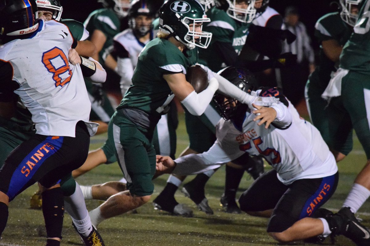 HHS_Mustangs_FB's tweet photo. Offensive Mustang of the Week:

#11 RB/DB 
Derek Sheerer (Sr)
@dereksheerer 

- 225yds Rushing on 10 attempts, 3 TD’s
- contributed on def w/8 Total Tackles https://t.co/FwLLXe8Oa4