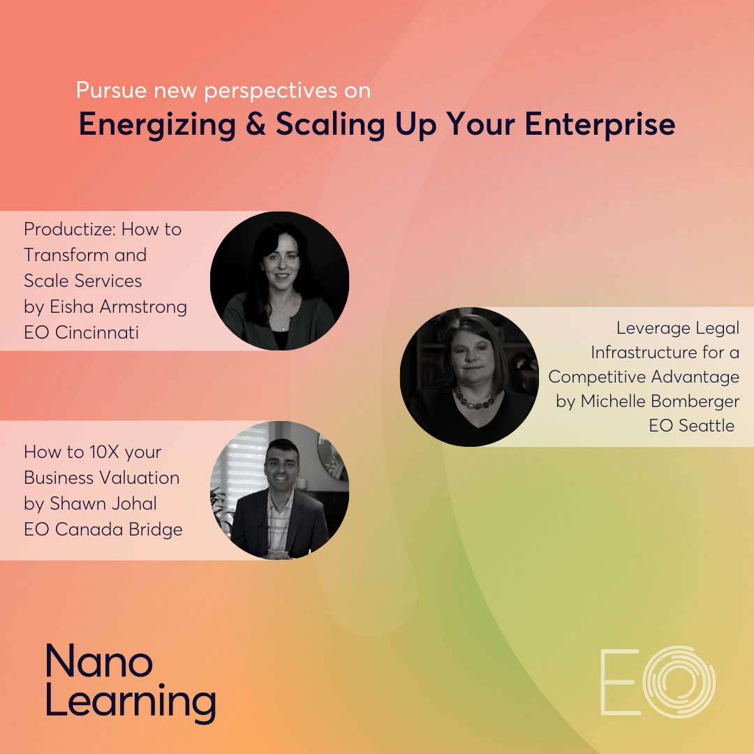 Your fellow EO industry experts have created new learning playlists to support your pursuit for growth!

Sign up now for updates once they launch on 30 November.

events.eonetwork.org/nanolearning/ 

#NanoLearningByEO

(1/2)