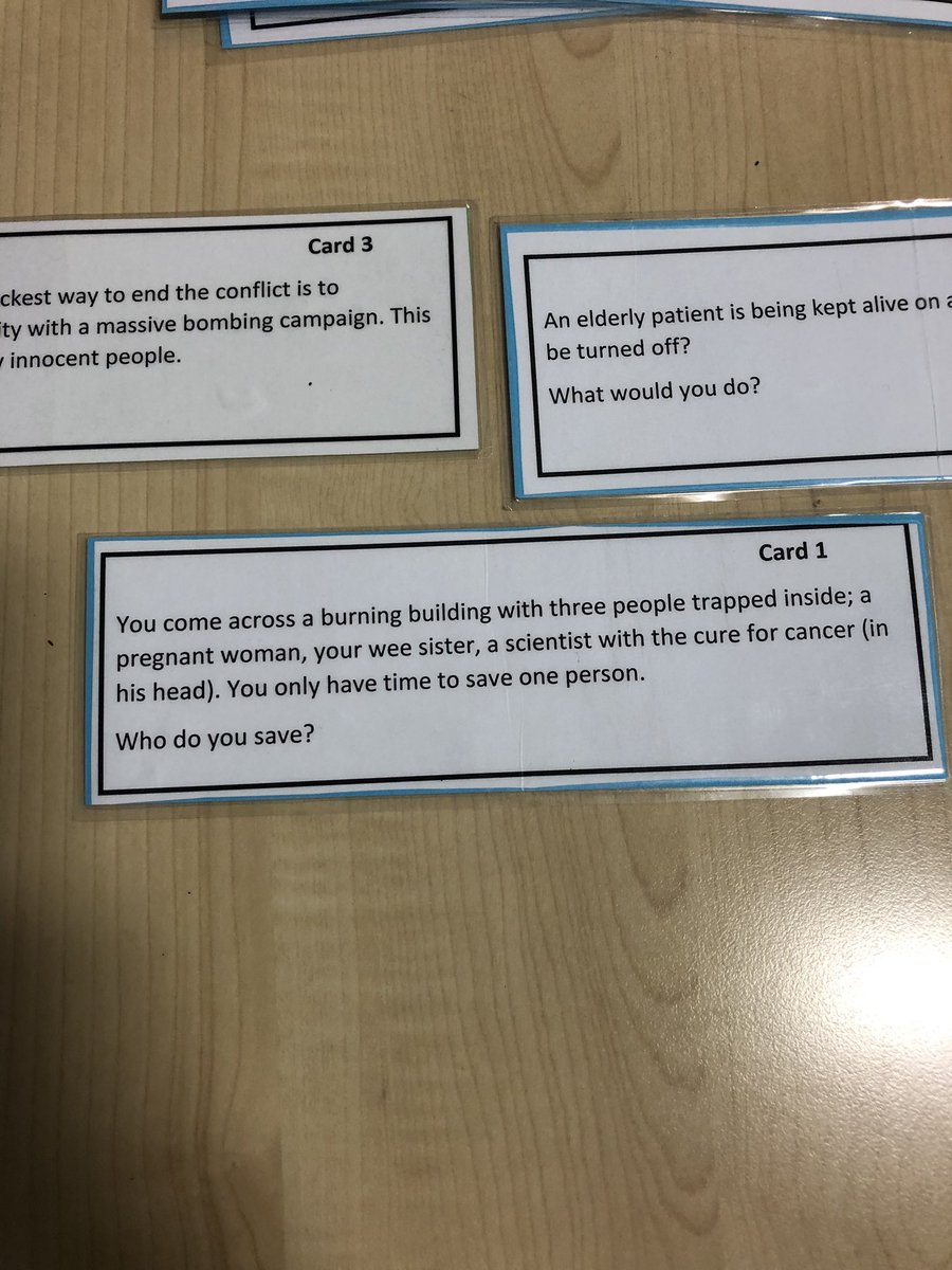 Some moral dilemmas with the seniors today to help build up our evaluation skills for our morality and belief unit. Some tough decisions and justifications to be made! 😬
