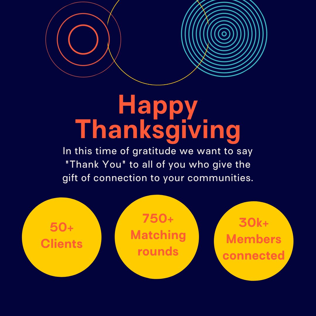 Happy Thanksgiving! Grateful for all the support and especially for those that give the gift of connection to your communities. 🙏🏻