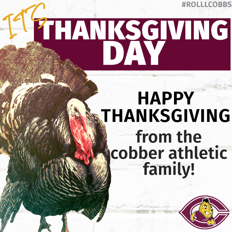 CobberSID's tweet photo. THANKSGIVING GAMEDAY!
The Cobber Athletic Department would like to wish everyone a safe &amp; healthy, Happy Thanksgiving. We hope everyone in Cobber Nation gets to spend time with their family &amp; friends. 

We are THANKFUL for everyone who makes Concordia a very special place! https://t.co/oIFlDtctG9