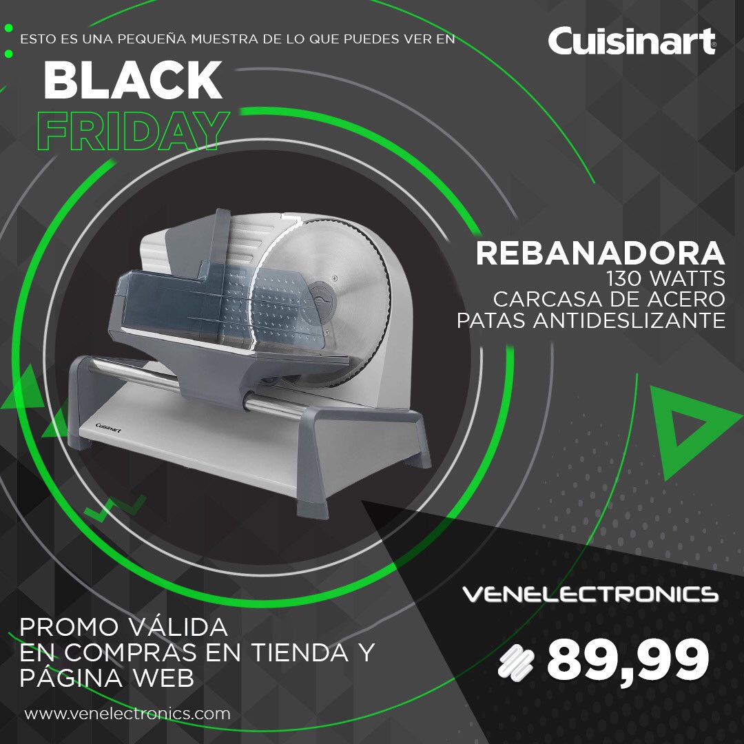 venelectronics1's tweet image. Ten tu propia charcutería en casa con la Rebanadora Cuisinart 🥓Su hoja de corte de acero inoxidable sin dular extraíble te asegura un rendimiento perfecto.

La perilla de control de rebanada se ajusta de 1/32"" a 1/2"" para rebanar pan, asados, quesos firmes y más.😋