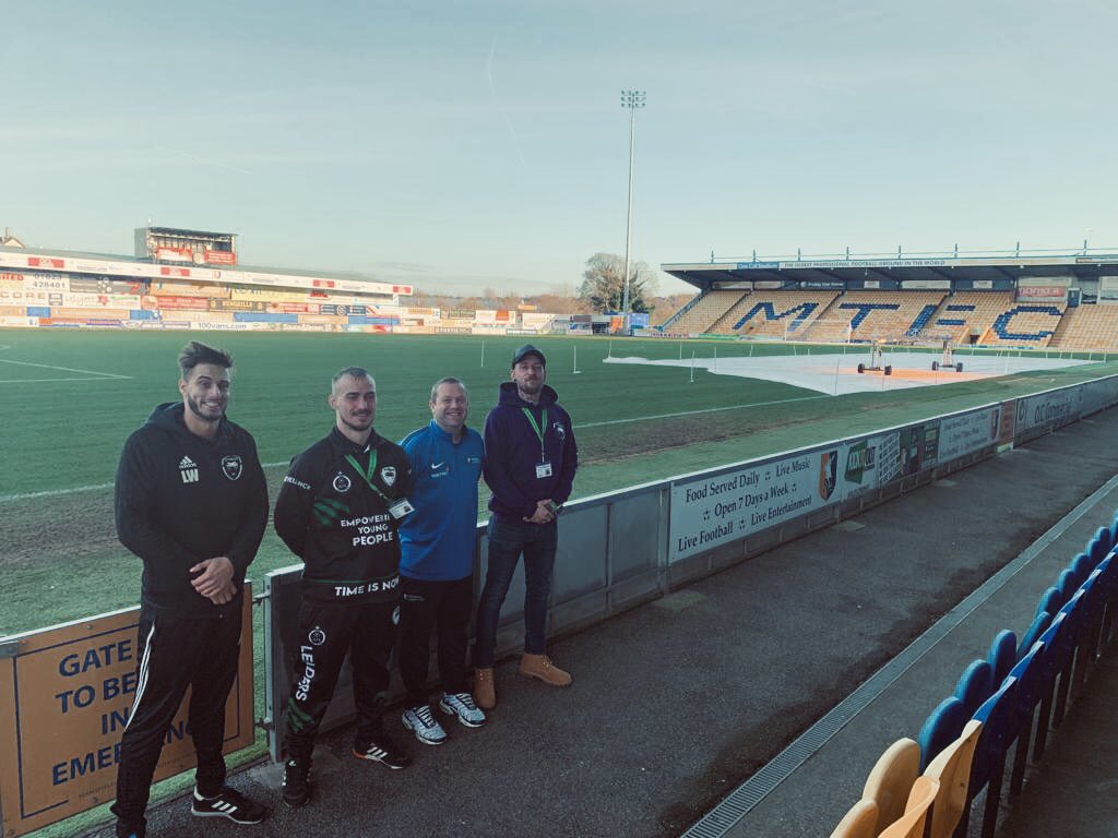 ThePythianClub's tweet photo. Building relationships in Mansfield is vital when it comes to community priorities. First some school assemblies presenting our #YouVsTrain. We then visited @mansfieldtownfc to discuss how we can work supporting the young people #kicksprogram #matchtickets #networking TIME IS NOW https://t.co/ZEVL61OJEs
