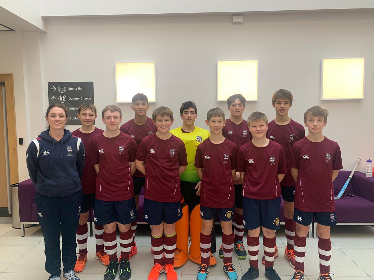 BGSHockey's tweet photo. Top effort from our ‘U18’ boys indoor team today:
2-1W Ashville
7-0W QEGS 7-0
2-2 Pocklington 
2-2 Scarborough
2-3L Hall cross 

Finishing 2nd overall (highest ever finish for a BGS boys indoor team) with only 1 sixth former, this a great sign for the future! #BGSHockey https://t.co/A2WQmHf9xq