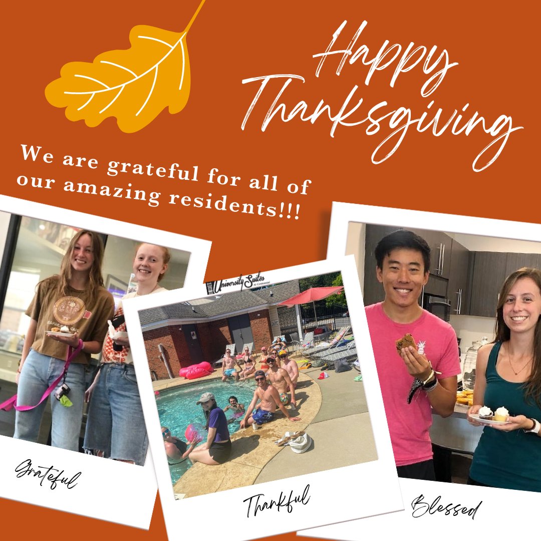 USuitesApts's tweet image. This is the time of year for sharing what you're thankful for.... and we are THANKFUL FOR YOU!!! Have a wonderful day everyone. Eat good 😁 #livethesuitelife #suiteliving #suitefam