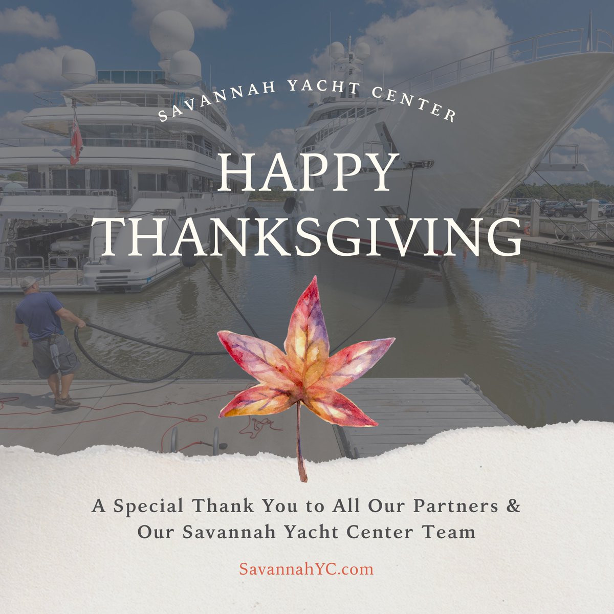 SavYachtCenter's tweet photo. Our team and partners are incredible! This Thanksgiving we are so thankful for our talented, hardworking Savannah Yacht Center team and trusted partners.
#superyacht #megayacht #refitandrepair #shipyard #refitshipyard #superyachtrefit #thanksgiving2021 https://t.co/TOx8krthH9