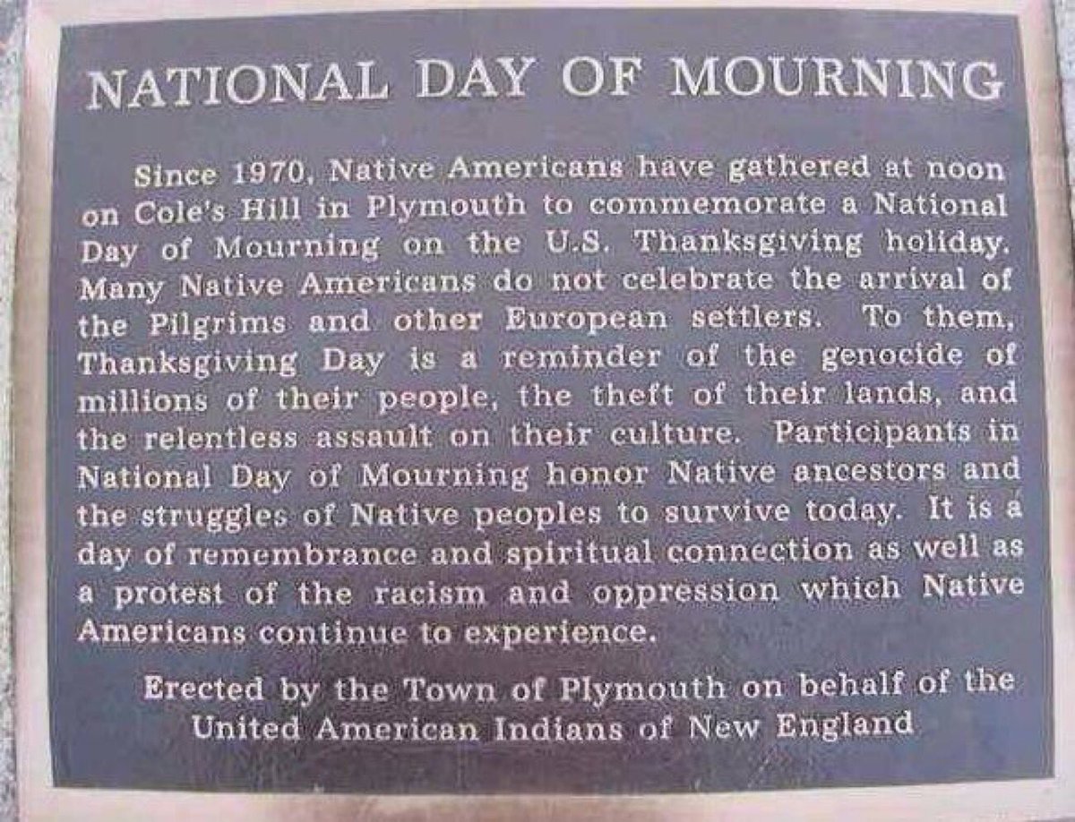 aisdparents's tweet photo. @AustinISD Today is Thanksgiving Day,and also the National Day of Mourning, which remembers the genocide of Native Americans. In giving thanks today, let us also reflect &amp; act to stop the ongoing genocide of America's Indigenous Peoples.
In Gratitude for my ancestors &amp; neighbors. https://t.co/Vp4nZxWZLJ