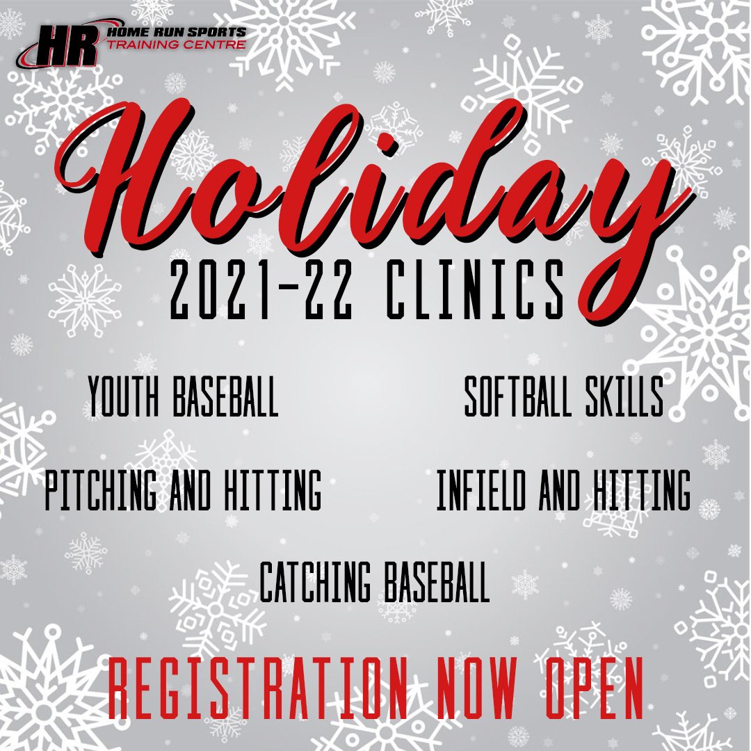 🚨Holiday Clinics 2021-22🚨

Our holiday clinics are back this year and registration is now open! Limited spots available!  Click the link below for more info and to register today!!

homerunsportstrainingcentre.com/page.php?page_…