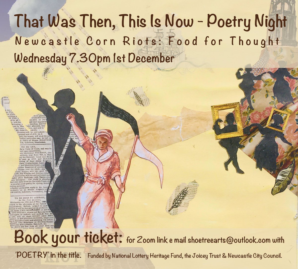 CornRiots's tweet photo. Next Wednesday we have a Zoom poetry night inspired by the 1740 Newcastle corn riots but also responding to today’s issues. Everyone welcome. Free but click on the image to find out how to book. https://t.co/bVj2Lez2vs