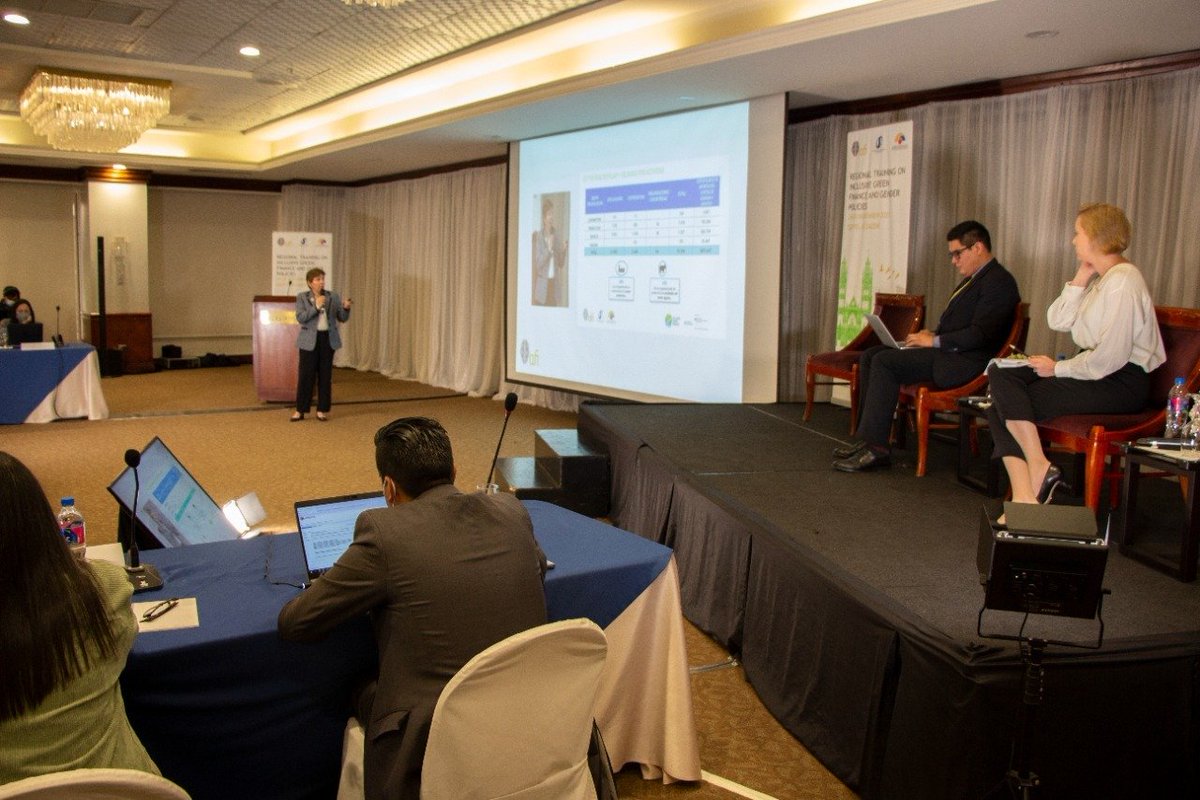 SEPS_Ec's tweet photo. #TrainingRegional: Implementar estrategias de mitigación para el cambio climático es una obligación, pues el Ecuador es megadiverso con recursos naturales que va a permitir la existencia de la población, indica la titular de la @SEPS_Ec.  #afiGreen, #afiGender, #afiGlobal. https://t.co/fWgevtuT4H