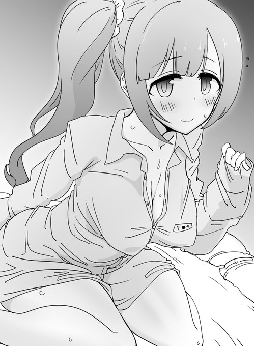 ファンボックスに『彼シャツで待つ五十嵐響子ちゃん』リクエストが来たので正義の心でタ●タシャツを着て待ってる響子ちゃんを描きました 