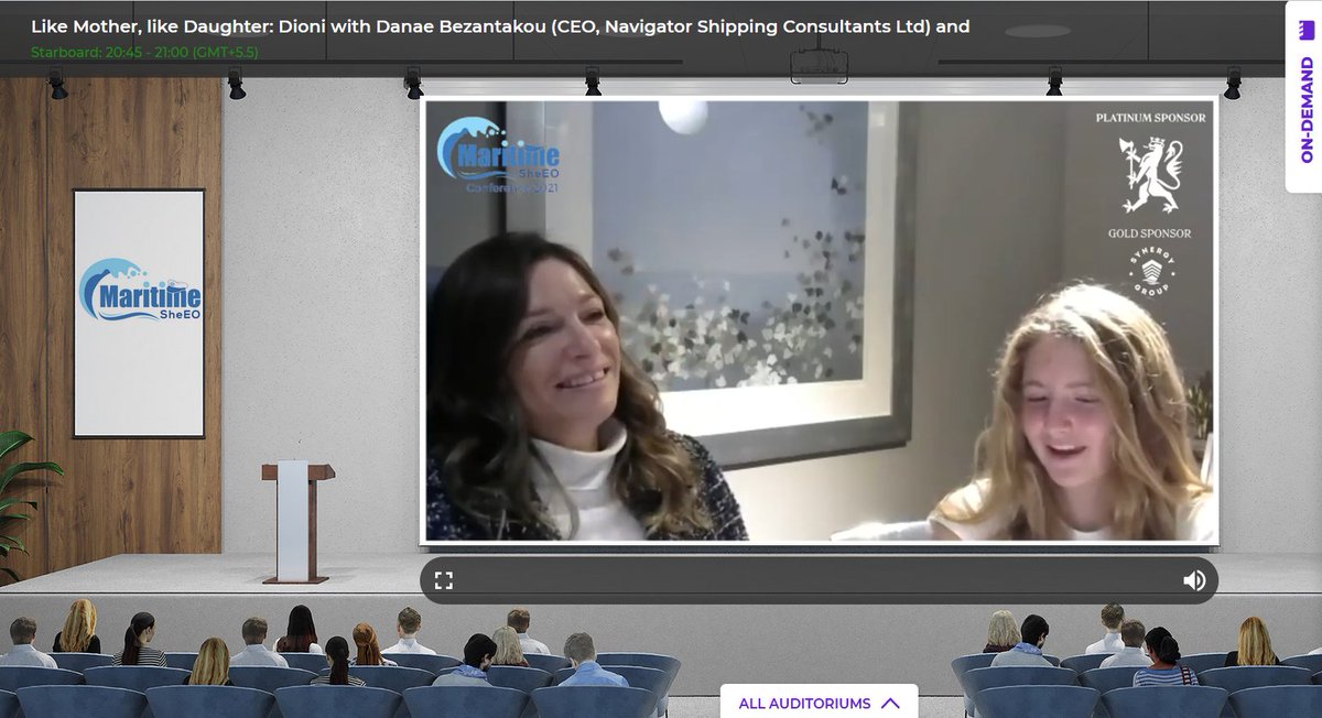 A lovely session between a mother and daughter at the #MaritimeSheEO2021 conference! <a href="/DanaeBez/">Danae Bezantakou</a>