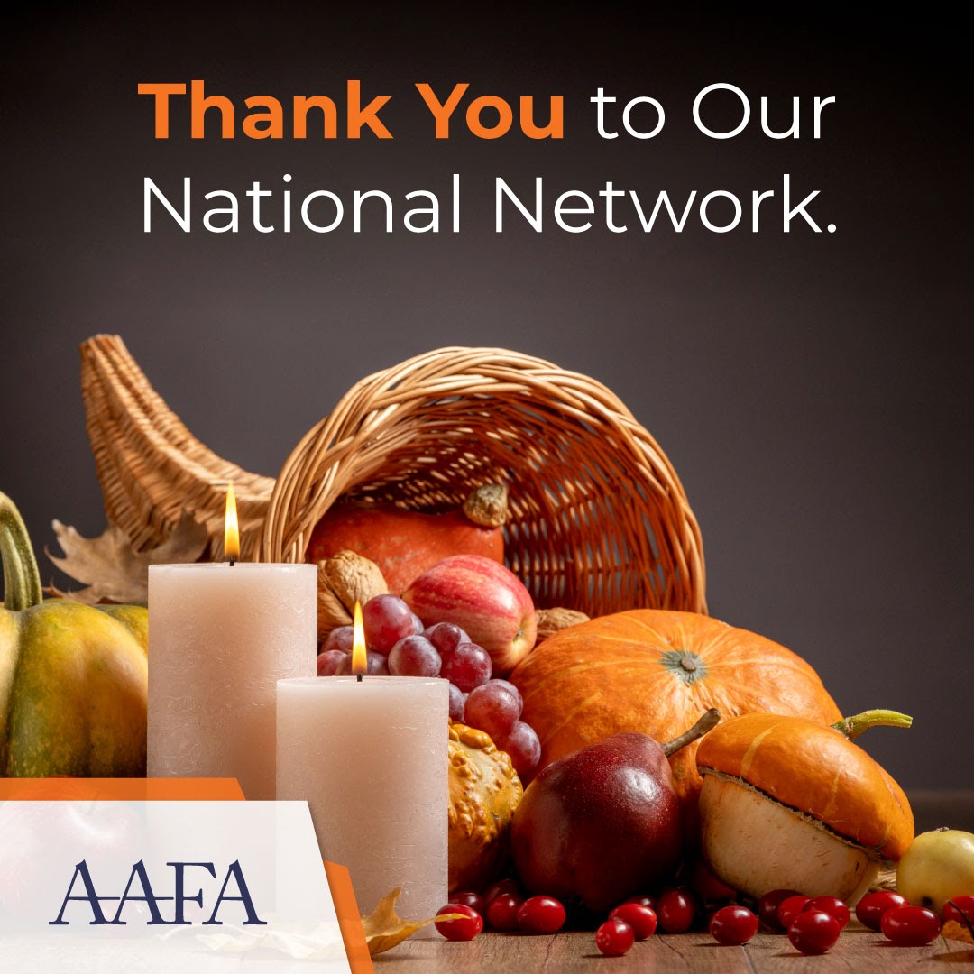 AAFANetwork's tweet photo. Thank you to our national network of affiliates for enabling us to provide meaningful opportunities to finance and accounting professionals around the country. Happy Thanksgiving!

#AAFA #FinanceandAccounting #SearchFirm #JobOpportunities #NowHiring #Recruiting #Careers #Career https://t.co/Ewl6lu0DpF