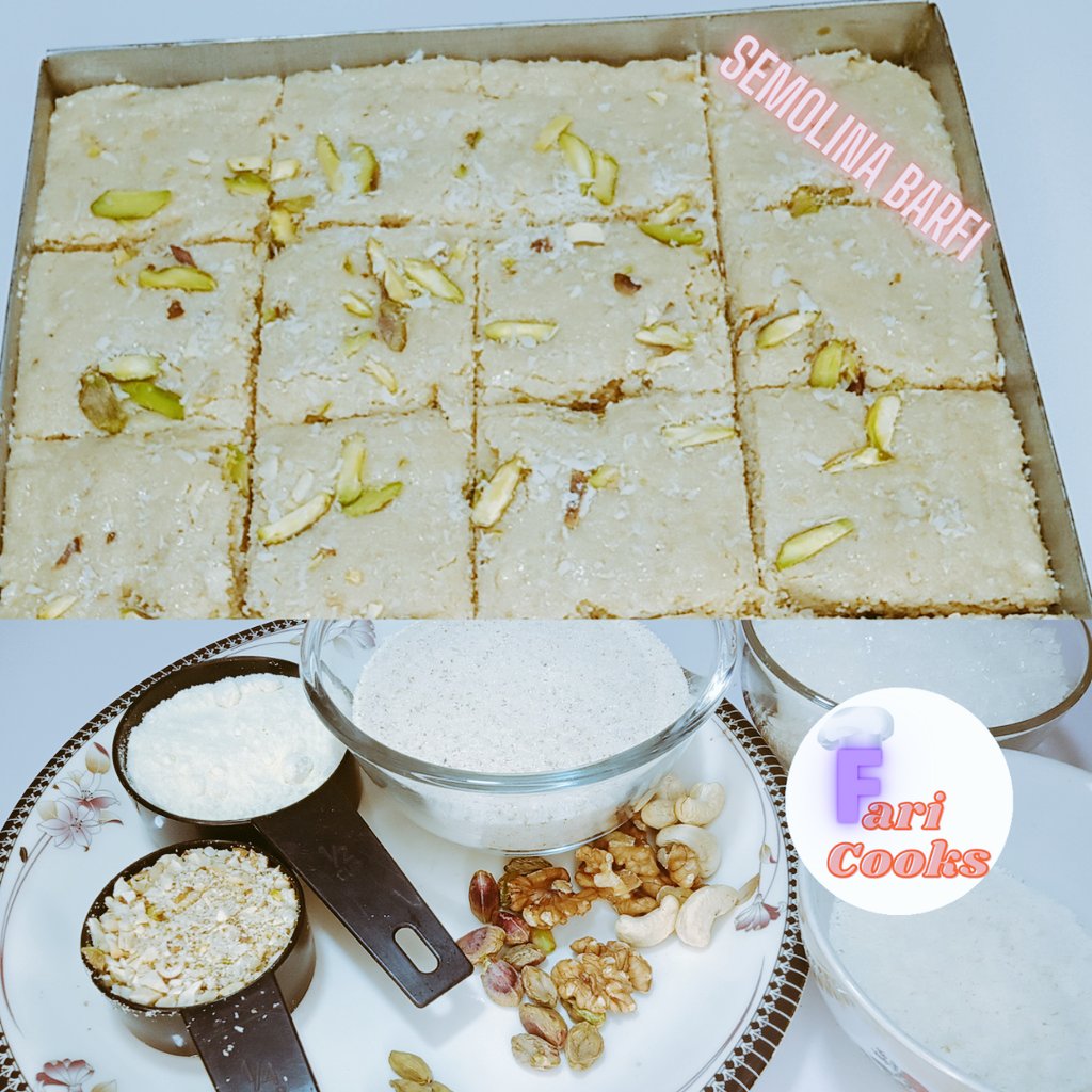 faricooks's tweet photo. Suji barfi is a sweet made with semolina. Specailly made in winters.
#food #homemadefood #sweetdish
#ravabarfi #sujibarfi
Recipe:https://t.co/eMw3sMCStE https://t.co/ktx1ZRgsUJ