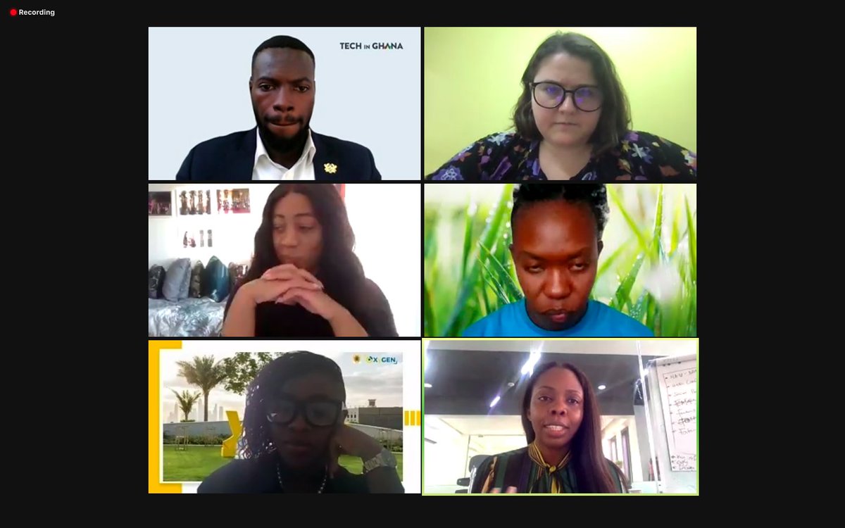 TechInGhana's tweet photo. Highlighting Women in Tech
Q/A Session with our Panel Members
#TechInGh21
@muhzle , @VanessaSanyauke , Elizabeth Gyamfa from @SolarTaxiGh , Jacqueline Hanson-Kotei from @MTNGhana and @ifyhopee with our Host for the day - @Eddy_Acquah
#TechInGh21 https://t.co/fRKCJiz5JO