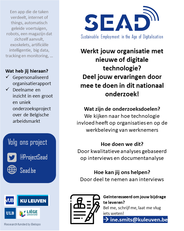 Nog steeds op zoek naar bedrijven die een babbeltje met mij willen doen! Welke #technologie gebruiken jullie op het werk? Let me know!
<a href="/ProjectSead/">SEAD_project</a>