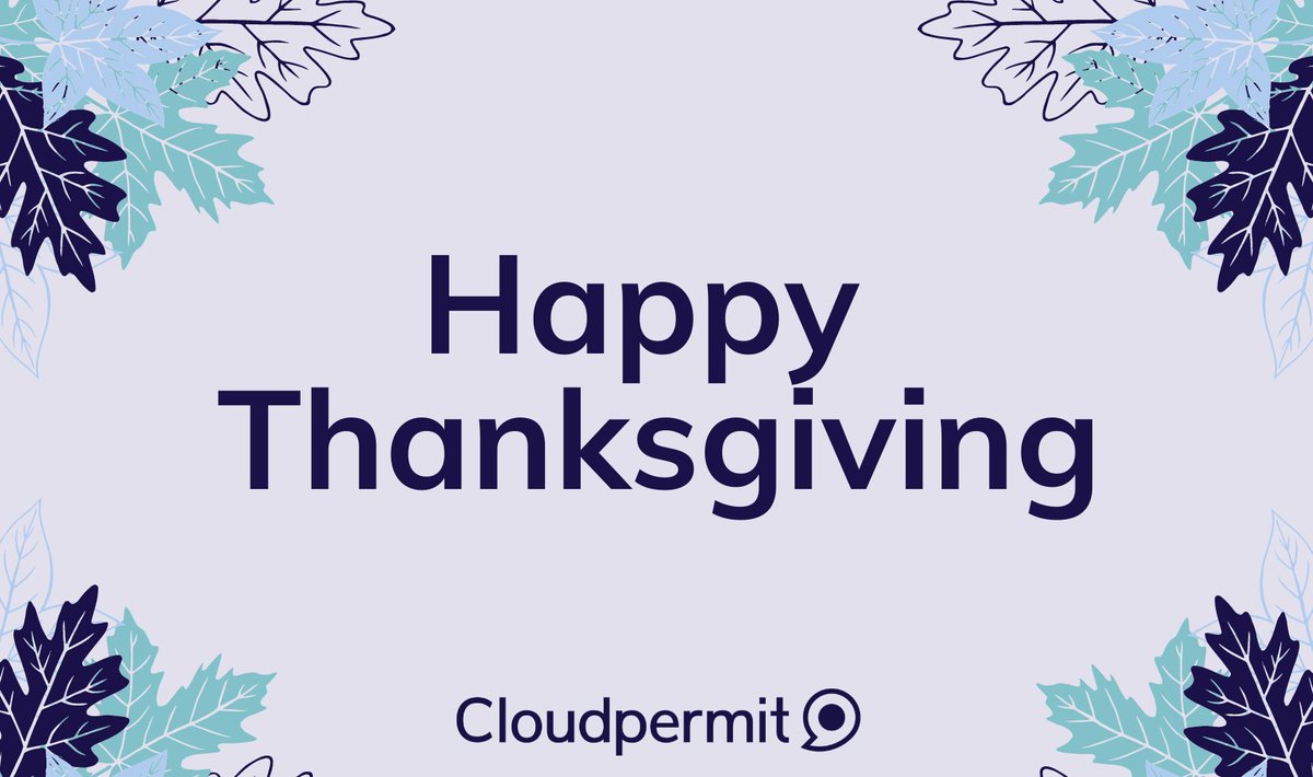 Cloudpermit's tweet photo. We have so much to be thankful for this year, and we are most thankful for our wonderful community. Happy Thanksgiving to all our customers, partners, and friends – we wish you a relaxing weekend spent with those you love.
#happythanksgiving #thankful #Cloudpermit #community https://t.co/EThuTQnL2s