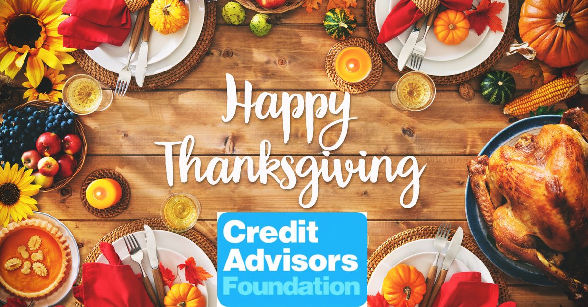 Wishing you all a safe and happy Thanksgiving. Enjoy the day with your friends and family! Credit Advisors Foundation gives thanks to all our customers, clients, non-profits, donors and partners. 

#grateful #thankful #givethanks #thanksgiving #thanksgiving2021
