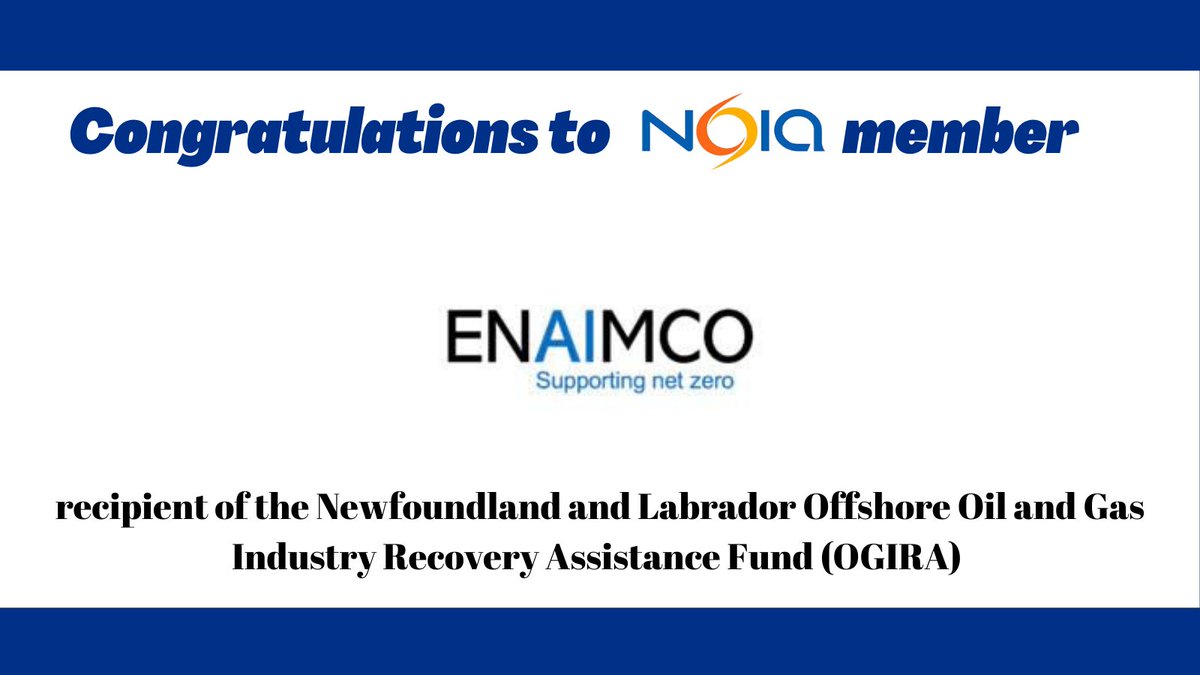 WeAreEnergyNL's tweet photo. Congratulations  ENAIMCO Management Limited on receiving funding for your AIMaaS Development Project.

This project will offer expertise and digital services to improve asset management in the province’s offshore oil and gas industry. #MyOffshoreMyFuture #offshoreindustry https://t.co/046PQUBojN