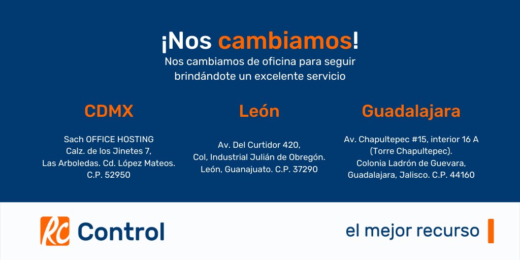 RConfiableMx's tweet photo. Estimado cliente ¡Nos cambiamos de oficina en CDMX, GDL y León! Programa tu cita para recolección de Credencial RControl o aplicar Pruebas de Confianza, por teléfono (55 1940 0578) o WhatsApp (55 7845 1486) ¡Te esperamos! https://t.co/4QZ5r4Lbfz