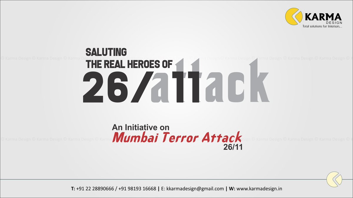 Karma_Design_'s tweet photo. Remembering the valour and sacrifices that will never be erased from our memories.

An initiative on Mumbai Terror Attack 26/11.

#2611attack #Mumbai #mumbaiterrorattack #terror #terrorism #terrorist #realheroes #deadlyattack #terrorattack #mumbaiattack #condolences #tributes https://t.co/dYOnQ2nxP1