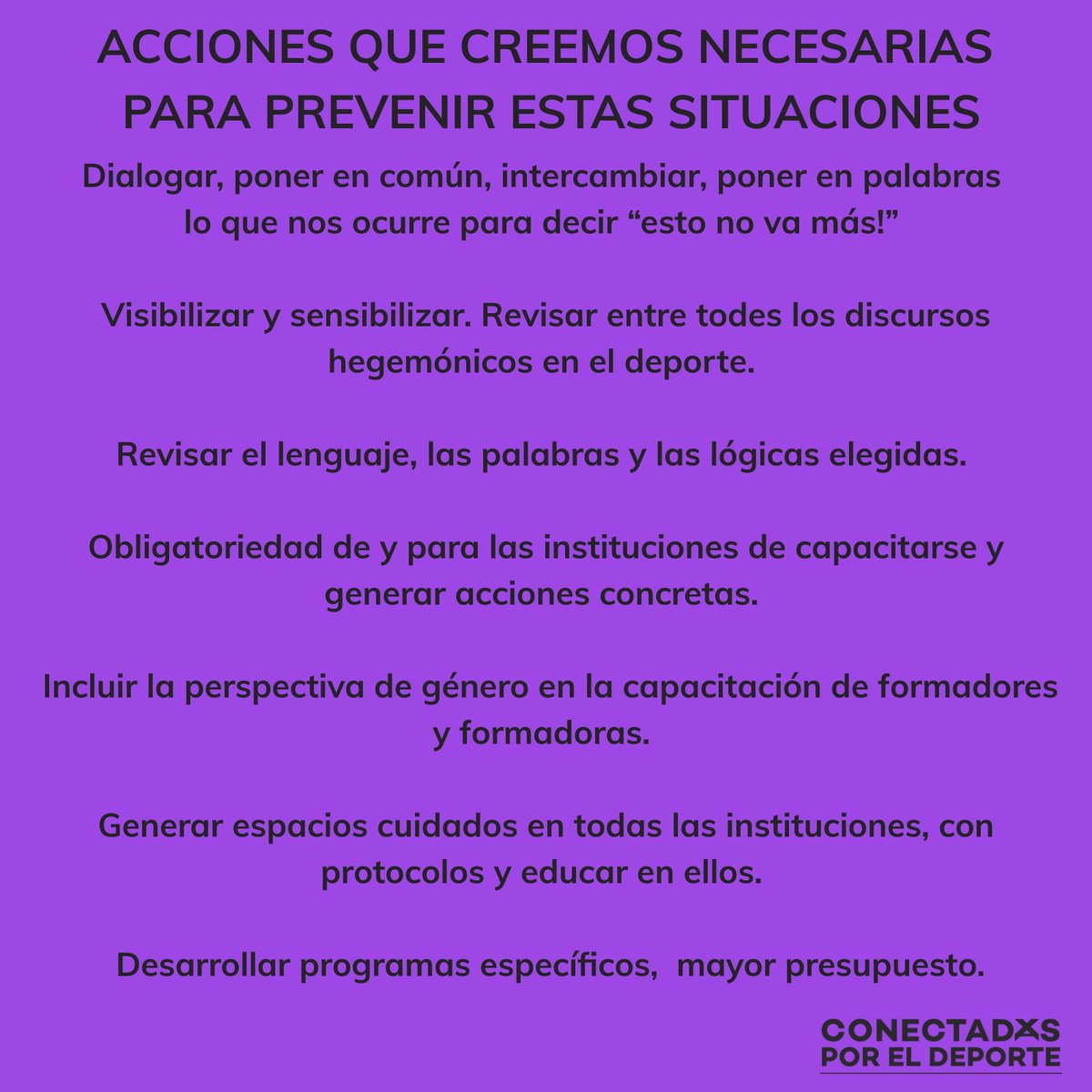 conectadesuy's tweet photo. Hoy marchamos juntes!
JUNTXS CONTRA LA VIOLENCIA HACIA LAS MUJERES Y DISIDENCIAS EN EL DEPORTE
De cara al #25N consultamos a nuestrxs seguidorxs. Aquí sus respuestas.
Construyendo el deporte que queremos!
#unidxscontralaviolenciadegéneroeneldeporte
#Conectadxsporeldeporte https://t.co/A29FufarSJ
