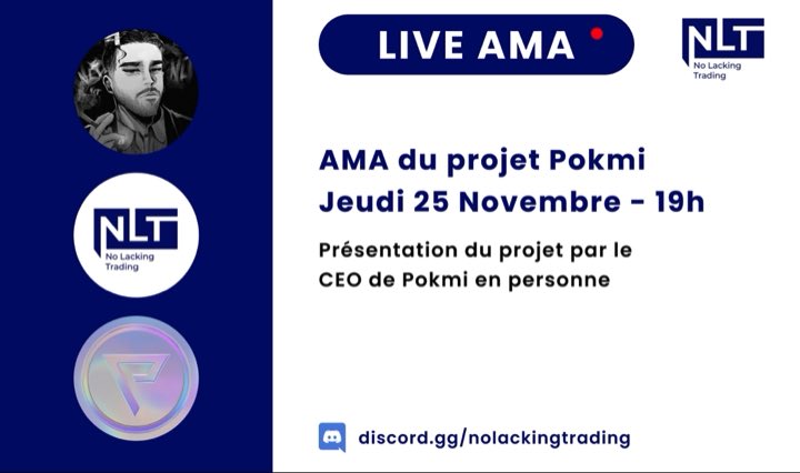 NoLTrading's tweet photo. Ce soir chez NLT, nous avons l’honneur d’accueillir le CEO de @PokmiHQ pour une ITW exclusif par @KingSmiiicChris.
Au programme :
- L’univers du fondateur 
- La découverte de Pokmi 
- Des surprises ? 💸 
- Des annonces exclusives ? 👀
Rdv 19 h sur https://t.co/VLsCFxZZjS https://t.co/EHhkGDdD9Z