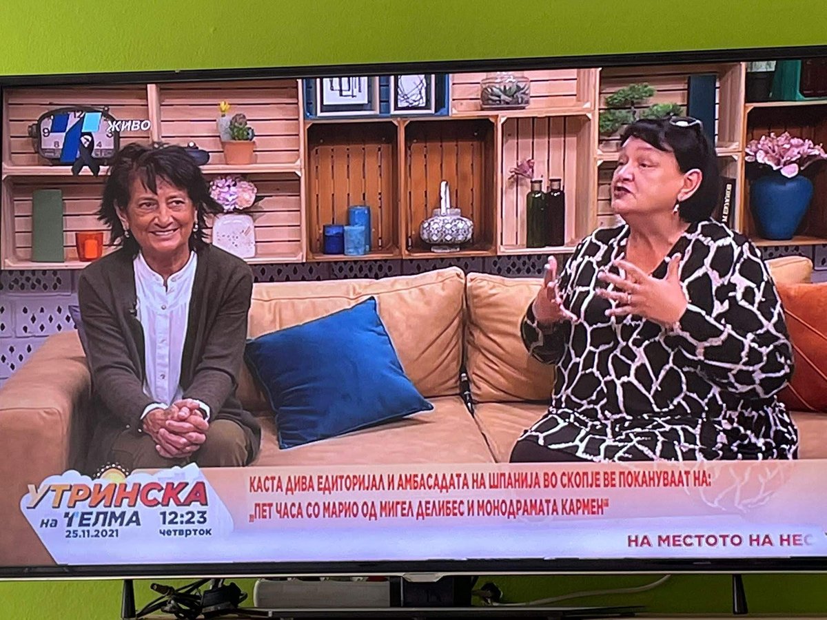 MiguelFundacion's tweet photo. Elisa Delibes y @fzamacola se encuentran de viaje en #MacedoniadelNorte difundiendo y promocionando la figura de #Delibes y las actividades de la Fundación.Todo gracias a la programación cultural de la @EmbEspSkopje y al embajador José Luis Lozano.#EscuelaCastaDiva #traducción https://t.co/Hxpe2NeY7C