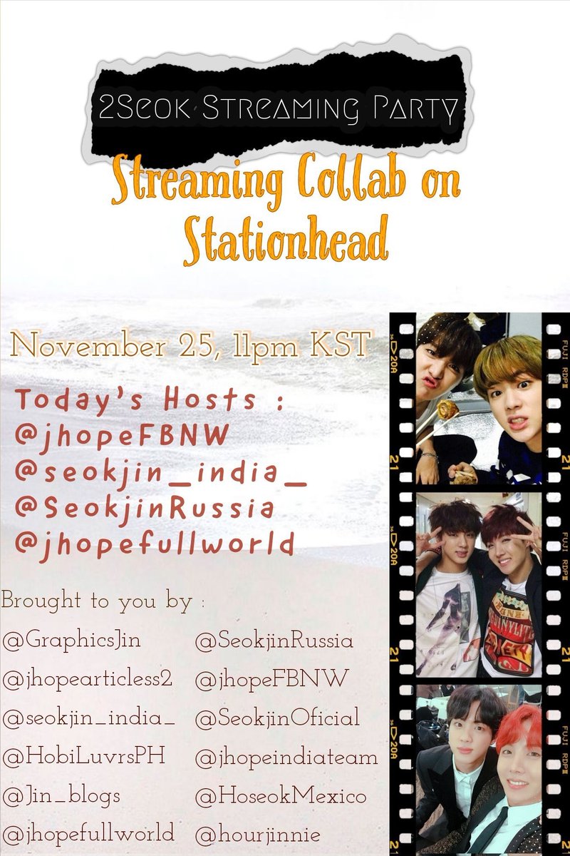 seokjin_india_'s tweet photo. Thats it for the 1st half of #2seokStreamingParty .
We are not done yet, lets continue streaming and head on over to @jhopefullworld (Spotify) and @SeokjinRussia (Stationhead) for the continuation of our party🎉🥳
#jhope #jin https://t.co/aljtD9fUPI