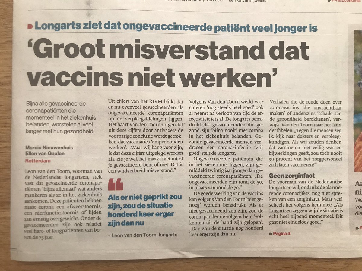 Een verademing dat een keer iemand rechtstreeks vanuit het slagveld verslag doet.. Dit zegt 1000 woorden meer dan de mening van een gemiddelde Nederlander.. Gevaccineerd of niet..