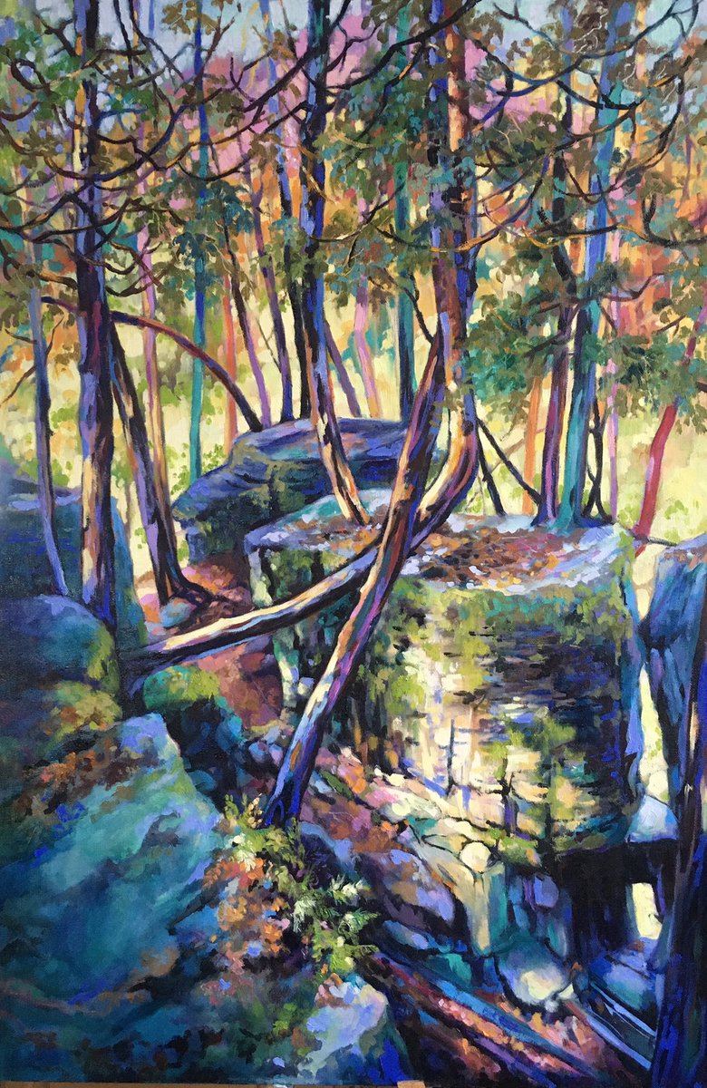 amore_anne's tweet photo. Ready to sign “Portal Through the Past”. The Limehouse Conservation Area has some fabulous geological formations and beautiful trails. Oil on gallery canvas 36 x24. https://t.co/wG3kwFog2G
