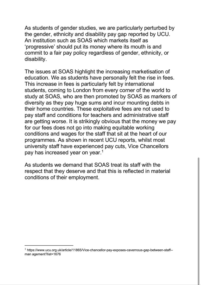 UCUSOAS's tweet photo. 🚨 SOLIDARITY KLAXON 🚨 
A brilliant statement of solidarity from students in the SOAS Centre for Gender Studies! We’re so grateful for this support ✊😃 #OneOfUsAllOfUs https://t.co/h4PxWZdx3d