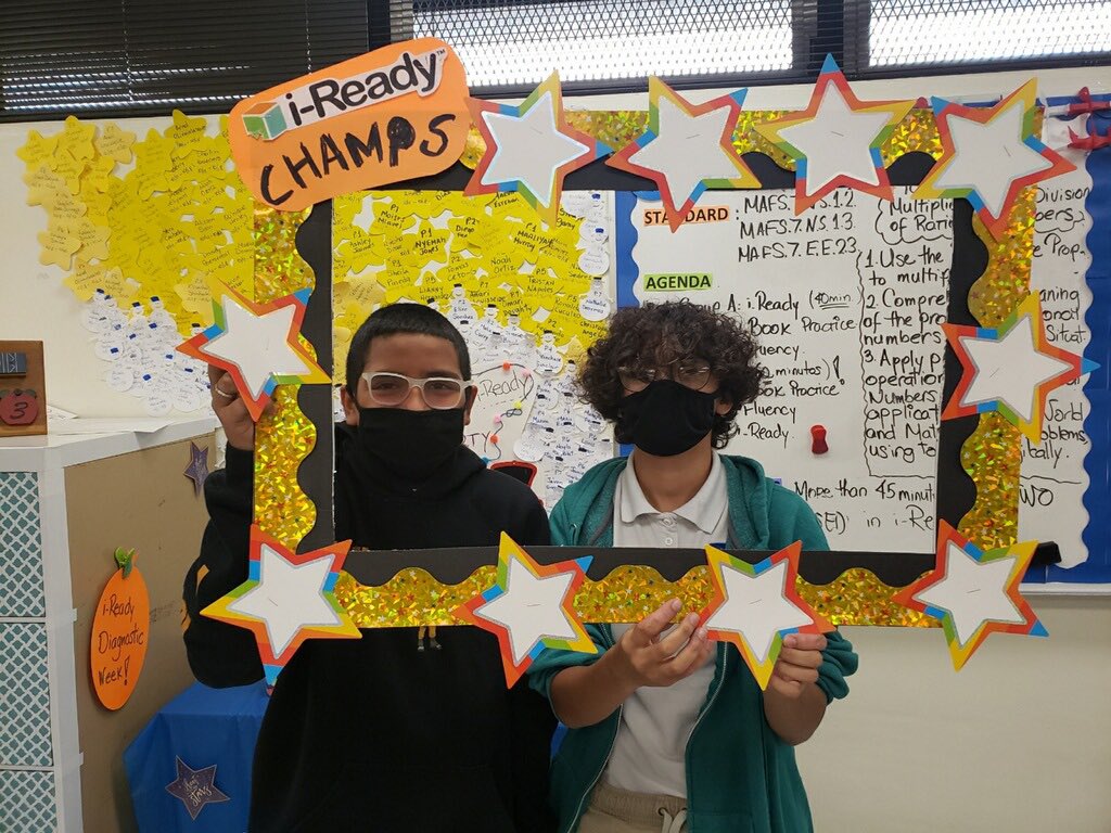 ImandraJ's tweet photo. Congratulations To Ms. Jimenez’ 4th period class. These 7th graders are the Pizza party winners for most iReady completion! @iReadymdcps @RedlandRoyals 
We are so proud of you! 🎉🎊🍕📝✏️❤️ https://t.co/PtdhCUodC6