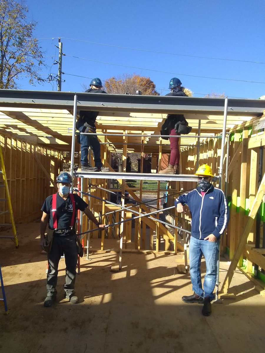HWDSB_SHSM's tweet photo. From start to finish on the @BCFTGUHWDSB @HabitatHamilton  job site. The @HWDSB_SHSM students have done fantastic work in all kinds of conditions to get these homes ready for families in Hamilton. So proud of their job skills @HWDSB https://t.co/jQqtDIb8MR