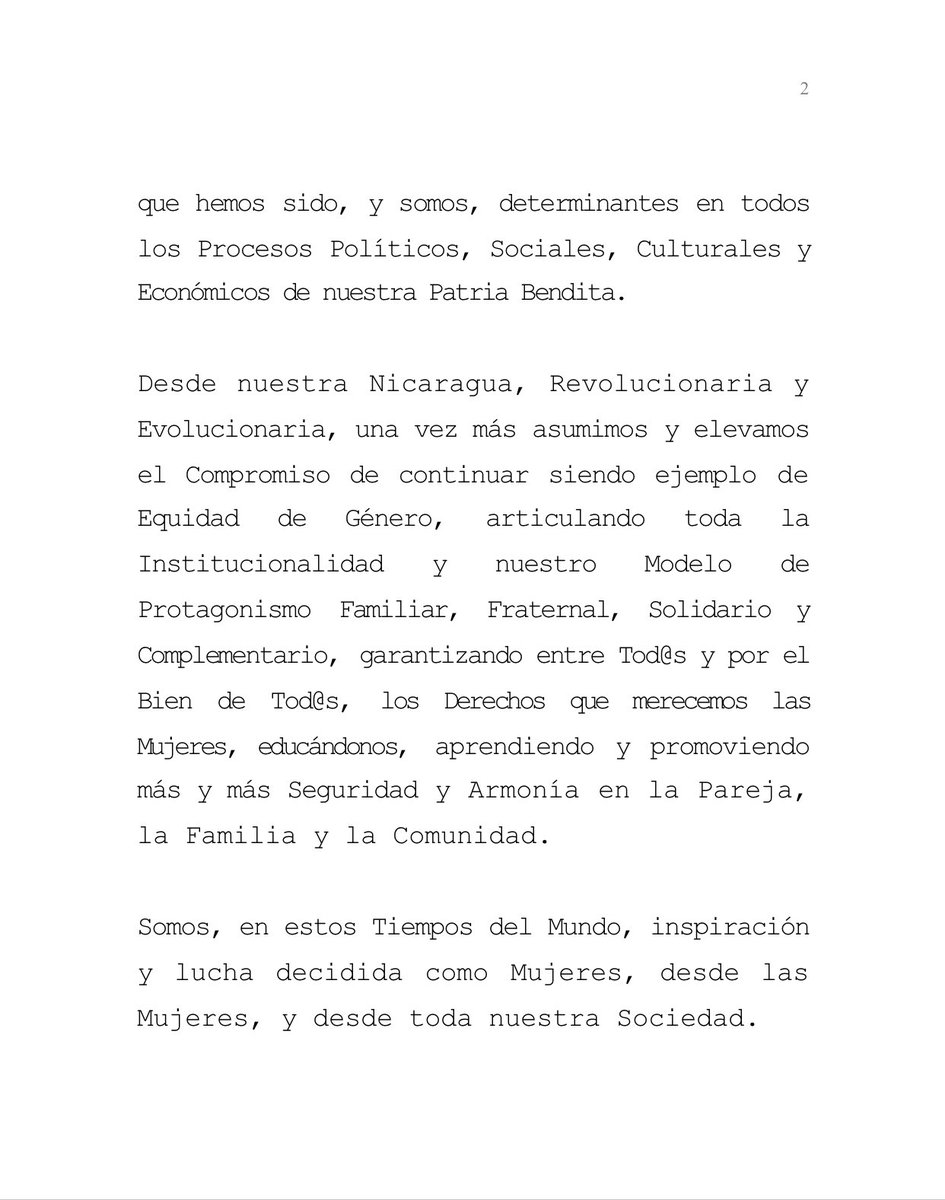 FloryCantoX's tweet photo. 💜Mensaje del Gobierno de #Nicaragua en ocasión del Día Internacional de Lucha contra la Violencia hacia las Mujeres.

“És fundamental tomar conciencia y continuar promoviendo y proponiendo todas las Acciones (..), que garanticen (..) Vida Plena a las Mujeres” https://t.co/r07BkengQa