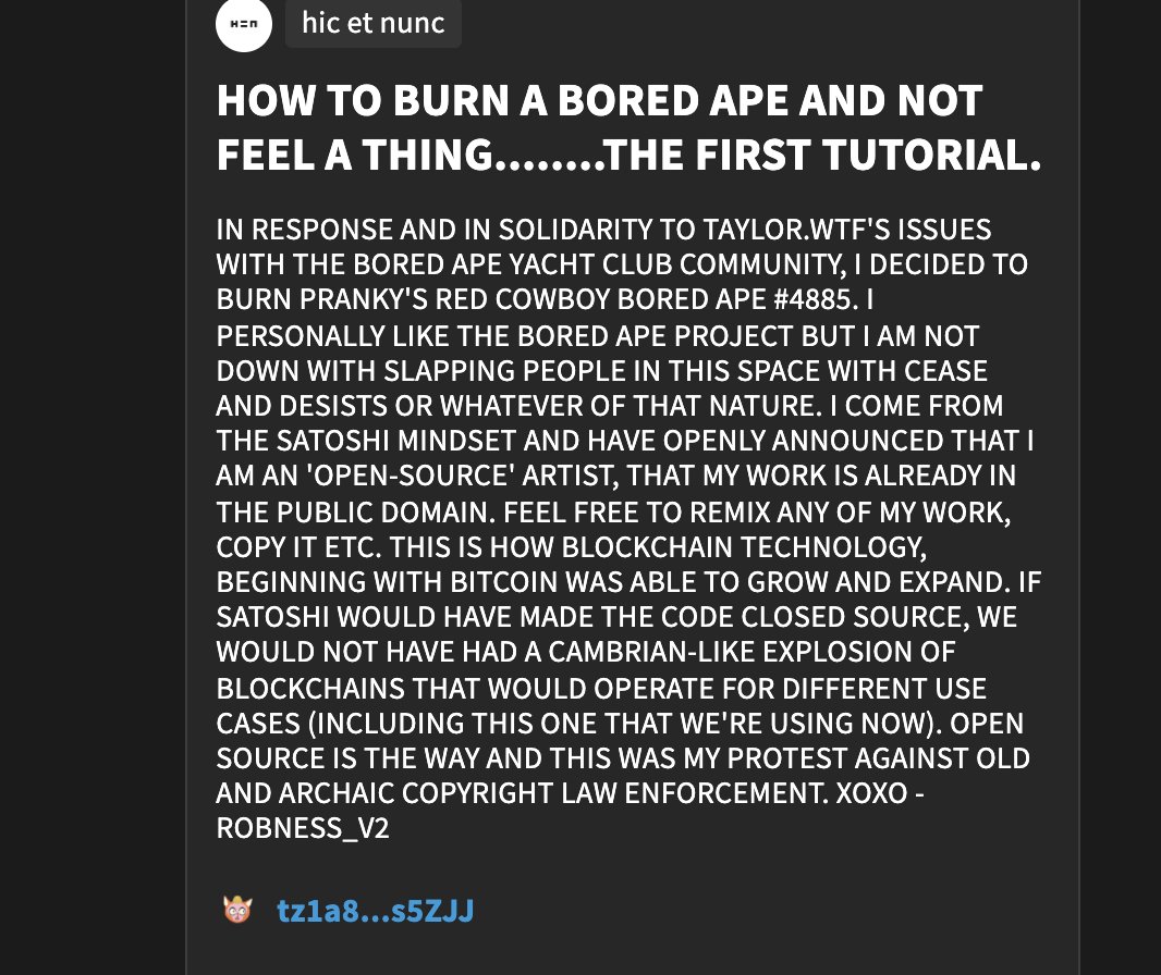 CollinsCustomIP's tweet photo. .
#FuckCopyright 101, by Professor @robnessofficial:
https://t.co/tyHrl6L9c8 ("Ape Burn"). See his #PunkBurn for the 201 course.
#copyright #cryptoart #punks #phunks @Pauly0x @NotLarvaLabs https://t.co/xaE0KIrKSv