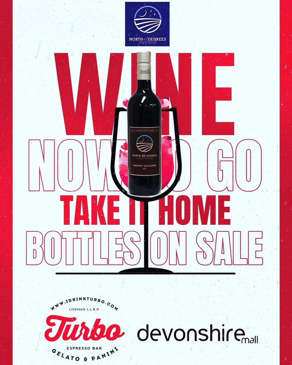 Wine now to go? The perfect Xmas gift! Now on sale <a href="/devonshiremall/">Devonshire Mall</a> <a href="/idrinkturbo/">Turbo Espresso Bar</a> <a href="/north42degrees/">North 42 Degrees</a>