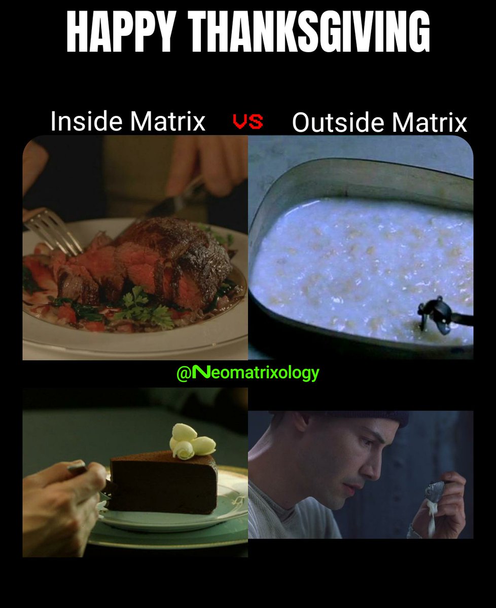 NeoMatrixology's tweet photo. Save room for cake 🍰💥😎
Seriously I'm grateful for the subscribers and Matrix fans who have participated in this experiment called Matrix University. Thank you for taking the yellow pill. You are ALWAYS appreciated!
#TheMatrix #HappyThanksgiving #Neo #MatrixMemes #Matrix https://t.co/UEoJcLQMz2