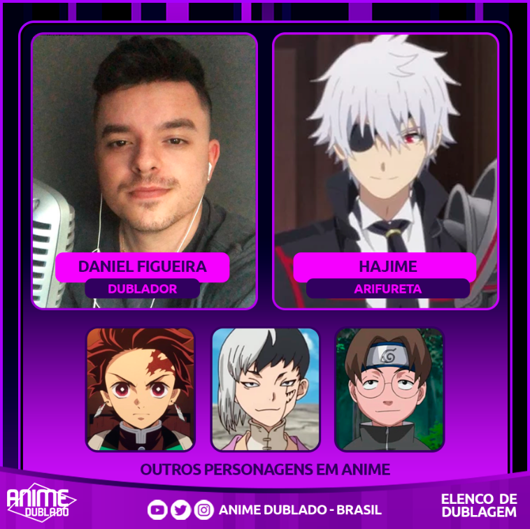 Anime Dublado on X: Daniel Figueira como Hajime  /  X