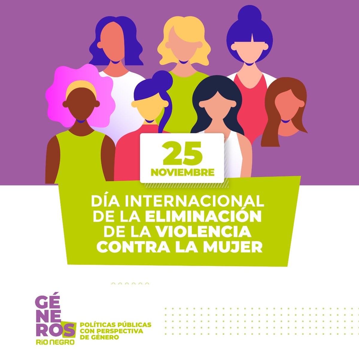 DDHH_RioNegro's tweet image. 25 de noviembre | Día Internacional de la Eliminación de la Violencia con la Mujer

El Gobierno de Río Negro reafirma su compromiso para continuar trabajando en la erradicación de las violencias por motivos de géneros.
#DiaContralaViolenciadeGenero 
#Día1